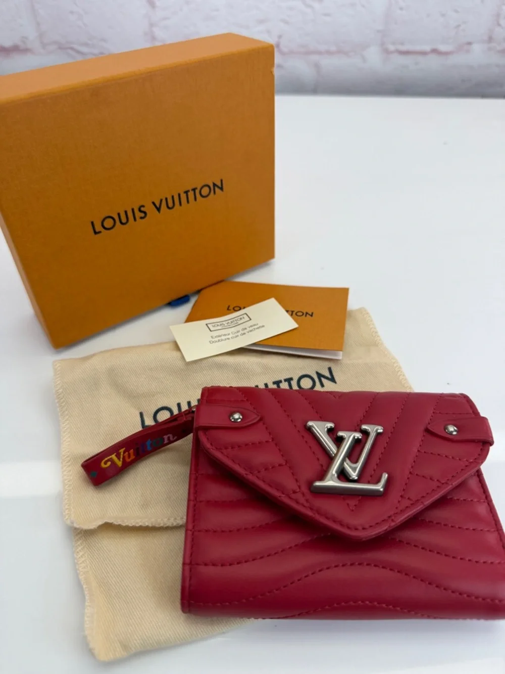 Louis Vuitton New Wave Red Quilted Leather Compact Wallet